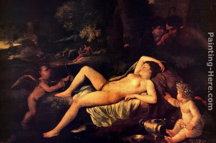 Nicolas Poussin Sleeping Venus and Cupid
